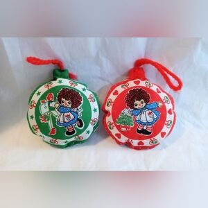 Vintage Raggedy Ann Christmas Ornaments Lot